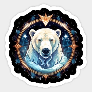 Polar Bear in Ornament, Love Bears Sticker